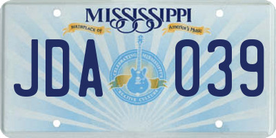 MS license plate JDA039