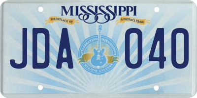 MS license plate JDA040