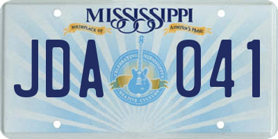 MS license plate JDA041