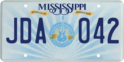 MS license plate JDA042