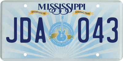 MS license plate JDA043