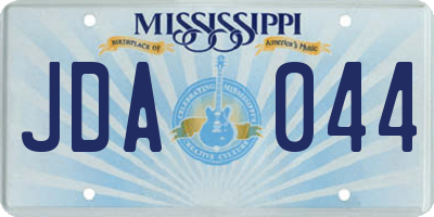 MS license plate JDA044