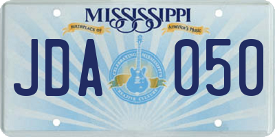 MS license plate JDA050