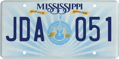 MS license plate JDA051