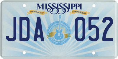 MS license plate JDA052