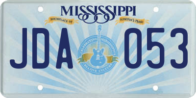 MS license plate JDA053
