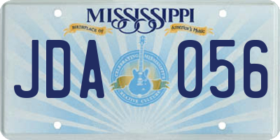 MS license plate JDA056