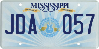 MS license plate JDA057
