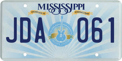 MS license plate JDA061