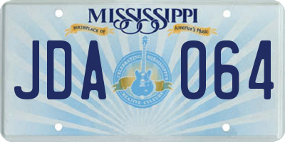 MS license plate JDA064