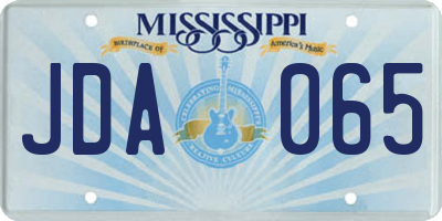 MS license plate JDA065