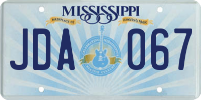 MS license plate JDA067