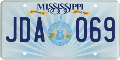 MS license plate JDA069