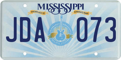 MS license plate JDA073