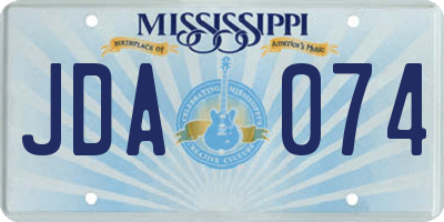 MS license plate JDA074