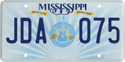 MS license plate JDA075