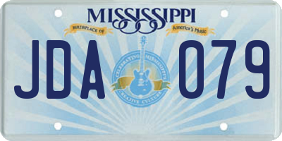 MS license plate JDA079