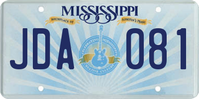 MS license plate JDA081