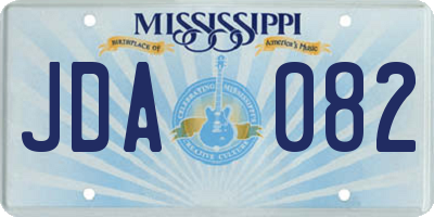 MS license plate JDA082