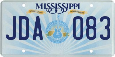 MS license plate JDA083