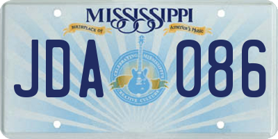 MS license plate JDA086