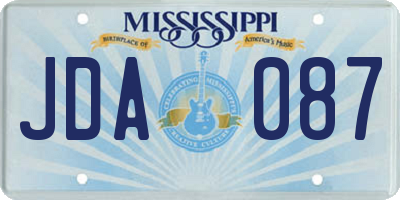 MS license plate JDA087