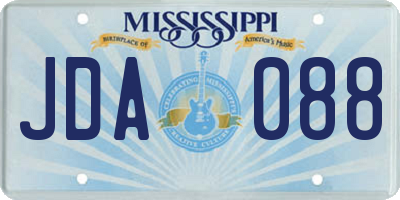 MS license plate JDA088
