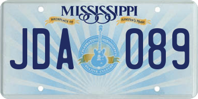 MS license plate JDA089