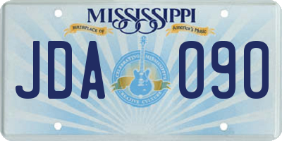 MS license plate JDA090