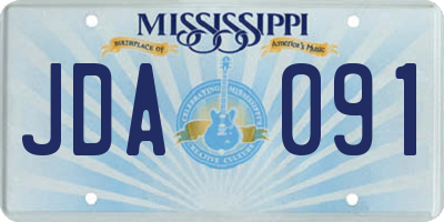 MS license plate JDA091