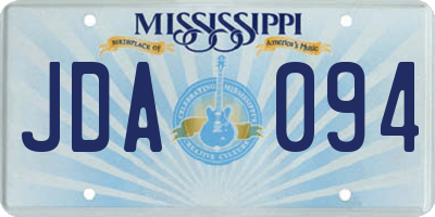 MS license plate JDA094