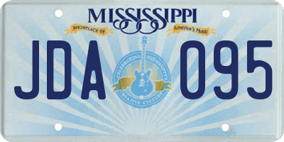 MS license plate JDA095