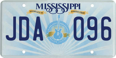 MS license plate JDA096