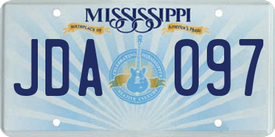 MS license plate JDA097