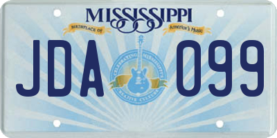 MS license plate JDA099