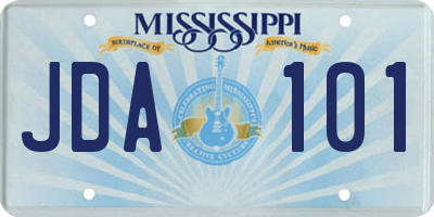 MS license plate JDA101