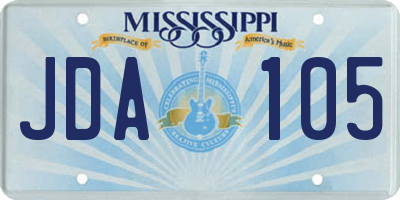 MS license plate JDA105
