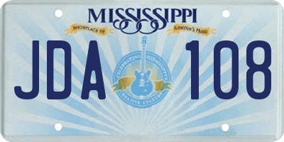 MS license plate JDA108
