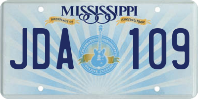 MS license plate JDA109