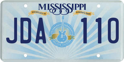 MS license plate JDA110