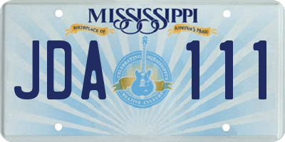 MS license plate JDA111