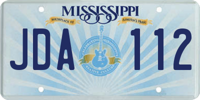 MS license plate JDA112