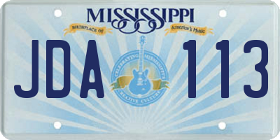 MS license plate JDA113
