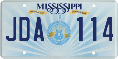 MS license plate JDA114