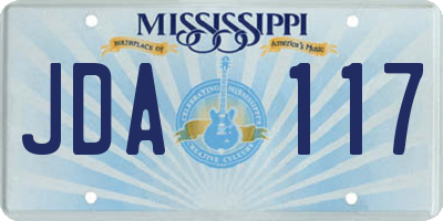 MS license plate JDA117