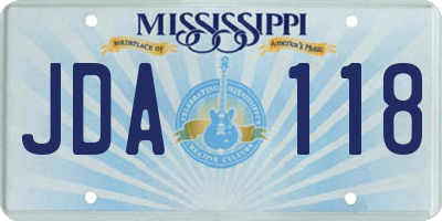 MS license plate JDA118