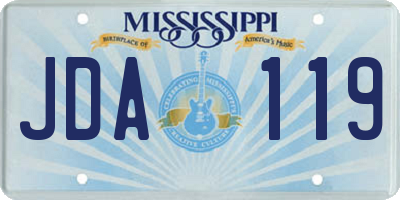 MS license plate JDA119