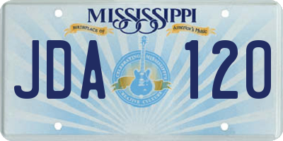 MS license plate JDA120