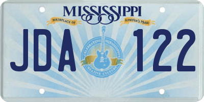 MS license plate JDA122