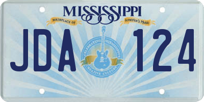 MS license plate JDA124